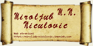 Miroljub Niculović vizit kartica